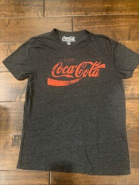 Enjoy Coca Cola Charcoal  Official Tshirt with Red Logo.